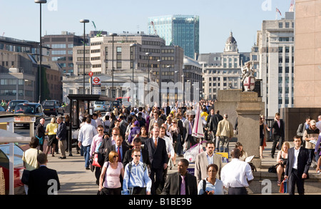 Commuters - Evening Rush Hour - London Bridge Stock Photo