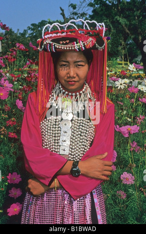 Lisu hilltribe lady wearing new year dress,Thailand Stock Photo - Alamy