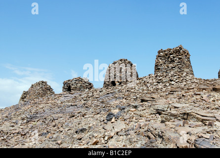 geography / travel, Oman, Al-Ayn, stone tombs, ruins in Western Hajar Mountains, Additional-Rights-Clearance-Info-Not-Available Stock Photo