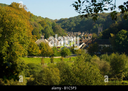 View of Milton Abbas Village in Dorset. Stock Photo