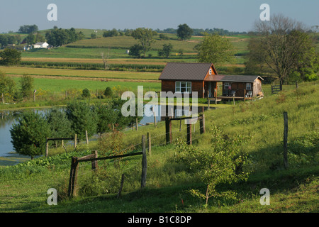 Valley View Amish Country Farmland Central Ohio Stock Photo