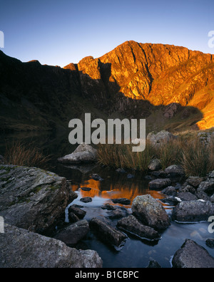 Sunrise at Llyn Cau, Cadair Idris.  Snowdonia National Park. Stock Photo