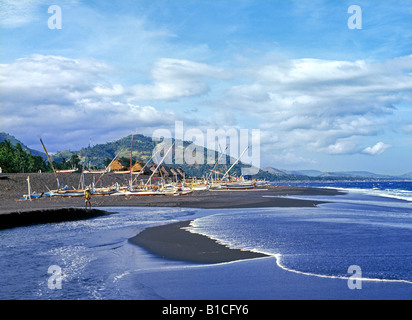 Outrigger boats 0704 Klungkung Bali Indonesia Stock Photo