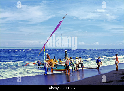 Outrigger boat 0708 Klungkung Bali Indonesia Stock Photo