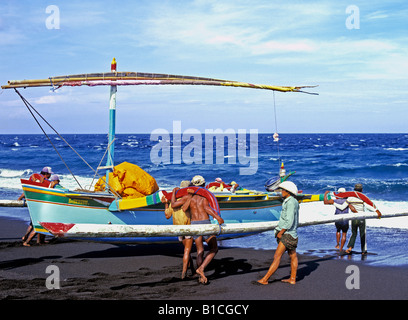 Outrigger boat 0709 Klungkung Bali Indonesia Stock Photo