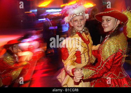 Traditionally dressed girls at a carnival party in Berlin, Germany Stock Photo