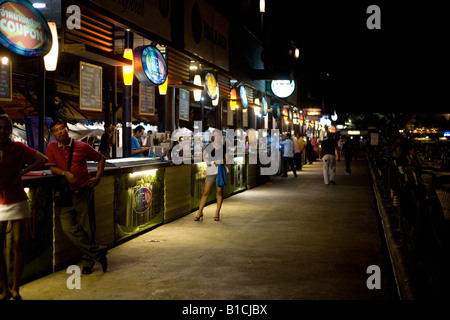 Food stalls Patpong night market Bangkok Thailand Stock Photo