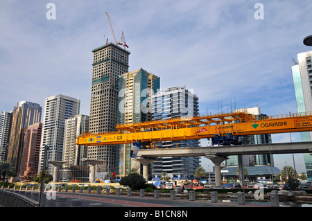 construction site of the new Dubai Metro, United Arab Emirates, Dubai ein vollkommen automatisches, fahrerloses, Massentranspor Stock Photo
