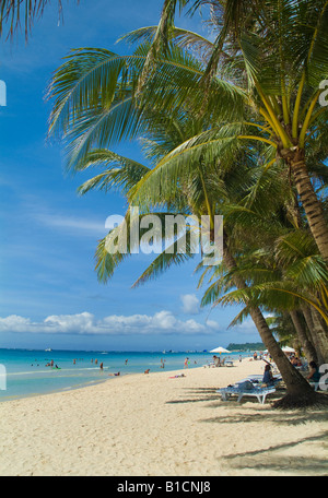tourists at the White Beach, Philippines, Boracay Stock Photo