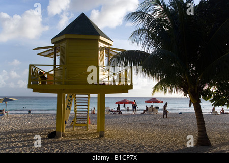 Watch tower at Accra Beach Rockley Barbados Caribbean Stock Photo