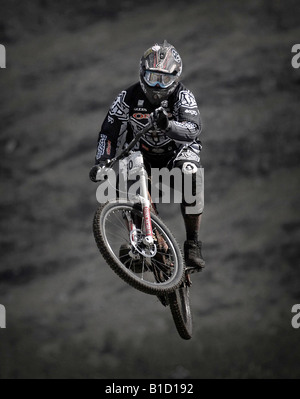 UCI Mountain Bike World Cup at Fort William Mens downhill Stock Photo