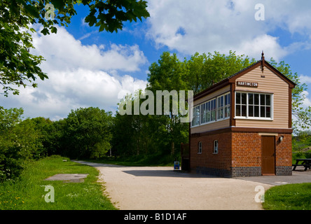 Disused signal box at Hartington on the Tissington Trail in the Peak District National Park Derbyshire England UK Stock Photo