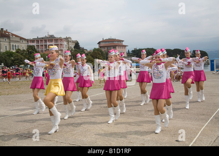 Young girls competing in Majorette International Festival Grand Prix  outdoor competition Opatija Istria Croatia Stock Photo - Alamy