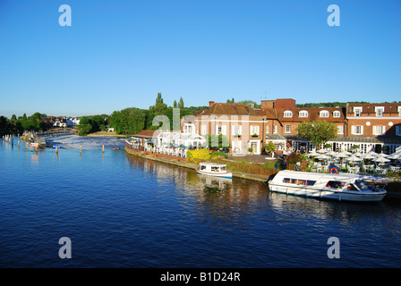 The Compleat Angler Restaurant and River Thames, Marlow, Buckinghamshire, England, United Kingdom Stock Photo