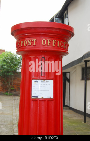 Red Victorian post box, High Street, Eton, Berkshire, England, United Kingdom Stock Photo