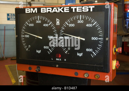 brake test at an MOT testing centre Stock Photo