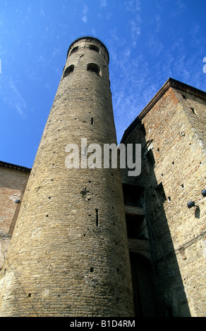 italy umbria citta di castello view of the cylindrical bell tower Stock Photo