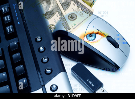 Digital art montage, business technology concept Stock Photo