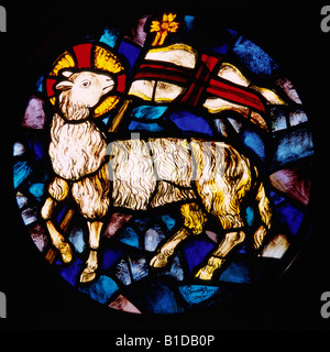 Lamb of God stained glass in Cathedral in Florence. (18-th century ...