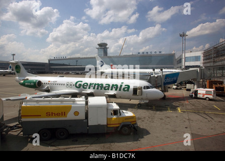 Airplanes at the Domodedovo Airport, Moscow, Russia Stock Photo