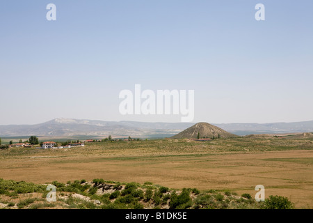 The mound of King Midas Tomb at the capital of ancient Phyrgia, Gordion, Yassihoyuk, Turkey Stock Photo