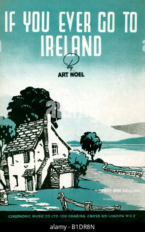 If You Ever Go to Ireland 1950s music sheet cover for a song by Art Noel Stock Photo