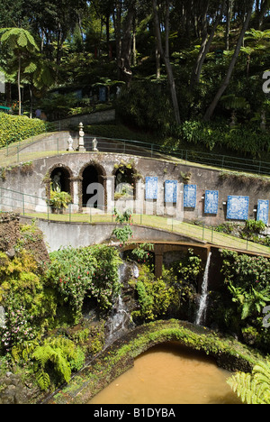 dh Monte Palace Tropical Garden MONTE MADEIRA Garden waterfalls balconies and paths gardens Stock Photo