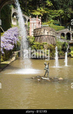 dh Monte Palace Tropical Garden MONTE MADEIRA Water fountains and pond fountain gardens Stock Photo