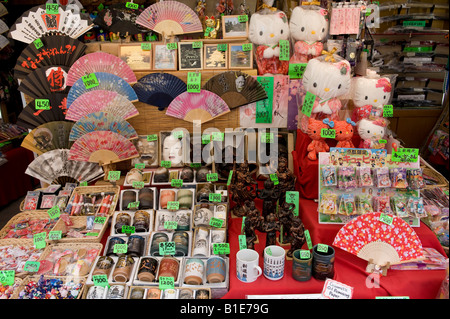 Kyoto, Japan. Toys and souvenirs on a market stall Stock Photo