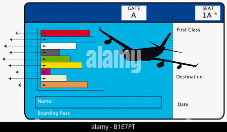 First class boarding pass or plane ticket with destination Stock Photo ...