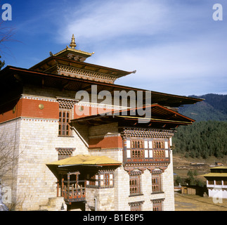 Bhutan Jakar Bumthang Valley 8th century Kurjey Lhakhang temple Stock Photo