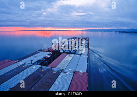 Anchorage, Alaska, USA. Container ship, Horizon Anchorage, approaching ...