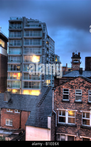 New apartment block in old part of Liverpool Stock Photo