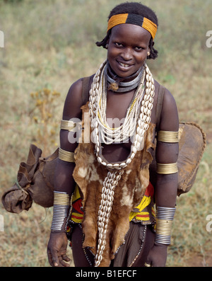 A Hamar woman at Dimeka, the largest market in the Hamar country of ...