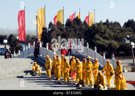 China Beijing Beiputuo temple and film studio Chinese New Year Spring Festival Dance performers Stock Photo