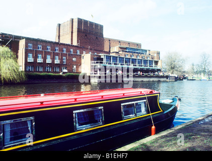 Royal Shakespeare Theatre Stratford on upon Avon barge Warwickshire England UK drama Stock Photo