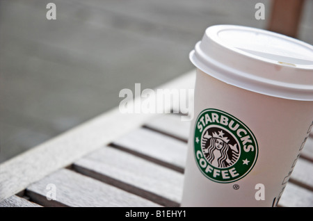 Starbucks take away coffee cup Stock Photo