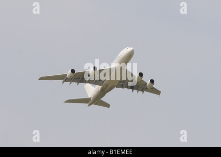 Airbus A380 in flight Stock Photo