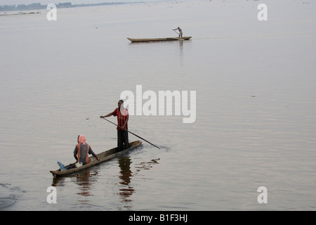 Fishermen on the Congo River Brazzaville Congo Stock Photo