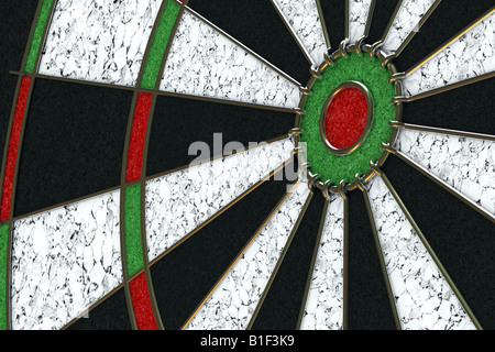 Angled view onto bullseye of a dartboard Stock Photo