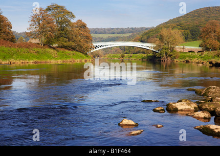 Bigsweir Road Bridge in Autumn Wye Valley Stock Photo