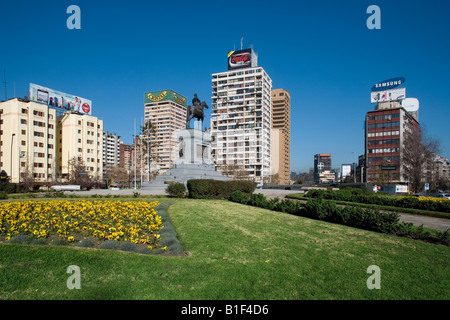 View of Baquedano square one of the the main centers of the city Santiago de Chile Stock Photo