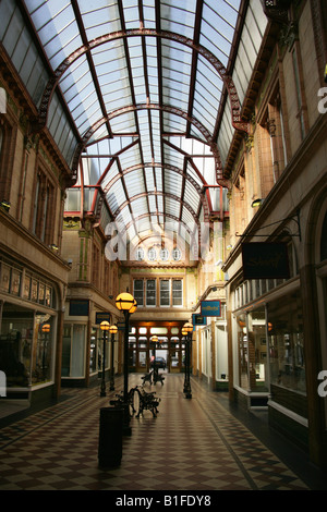 City of Preston, England. Internal view of the shops in Preston’s Victorian style Miller Arcade. Stock Photo