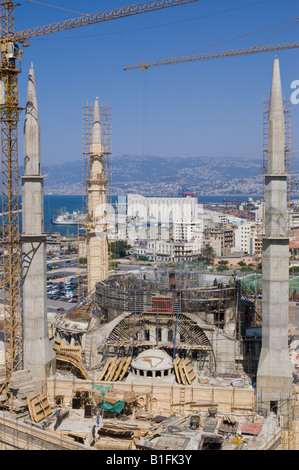 Al Amine mosque under construction in Beirut Stock Photo