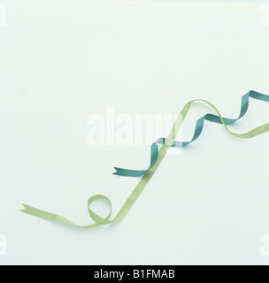 Green Ribbons In Spiral Stock Photo