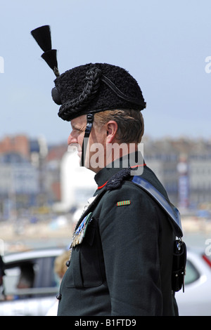 Commanding Officer in his Black Cerimonial uniform at a Welcome Home parade Stock Photo