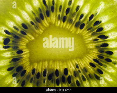 Kiwi Fruit Close up showing seed detail Stock Photo