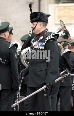 Commanding Officer in his Black Cerimonial uniform at a Welcome Home parade Stock Photo