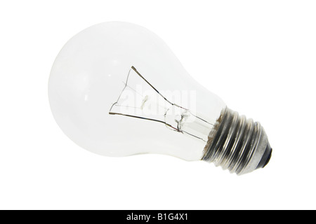 Incandescent light bulb on White Background Stock Photo