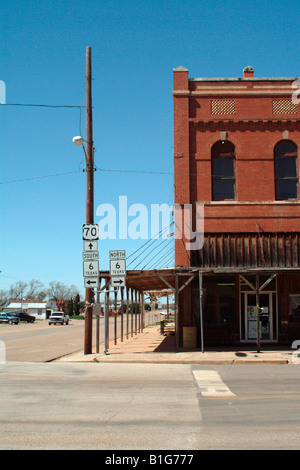 old historical landmark country store shop on mainstreet in Crowell Texas route 66 old west cowboy town united states of america Stock Photo
